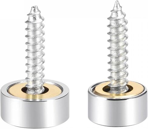 uxcell 10mm and 12mm Polished Stainless Steel Mirror Screws, Decorative Cap Cover Nails 16pcs in Saudi Arabia