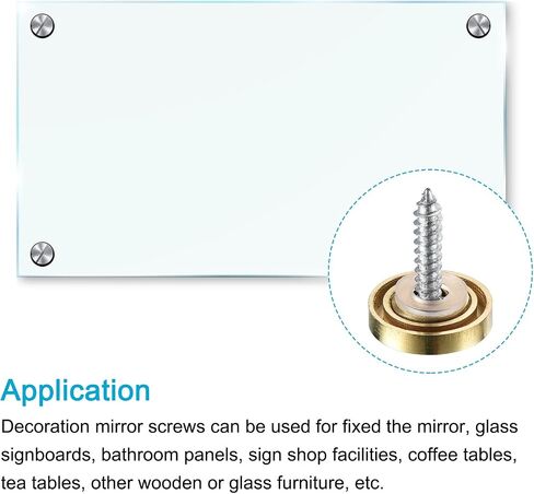 Mirror Screws (16mm/0.63") 12Pcs, Decorative Cover Cap Nails Polished - for Sign Advertising Hardware, Construction, Gold Tone in Saudi Arabia