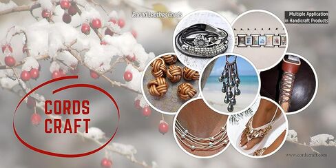 كوردز كرافت® | سلك جلدي مستدير طبيعي 2 مم لصنع المجوهرات والأساور والقلادات DIY حرفية خرز عمل Kumihimo تجديل يلتف الحرف اليدوية ومشروعات الهوايات | لفة 20 مترا in Kuwait