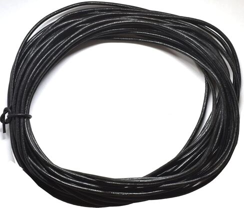 3 MM Black Round Leather Cord , Genuine Leather,10 Meters Hank in Saudi Arabia