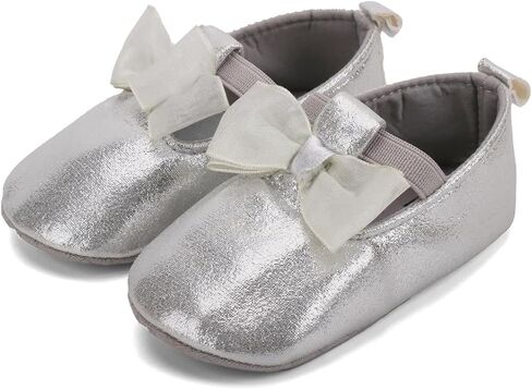 فستان زفاف الأميرة بعقدة على شكل فيونكة لحديثي الولادة من البنات ماري جين حذاء مسطح غير قابل للانزلاق ونعل ناعم للأطفال الرضع in Kuwait