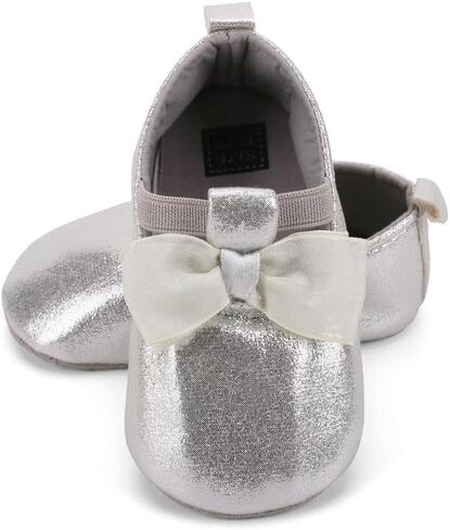 فستان زفاف الأميرة بعقدة على شكل فيونكة لحديثي الولادة من البنات ماري جين حذاء مسطح غير قابل للانزلاق ونعل ناعم للأطفال الرضع in Kuwait