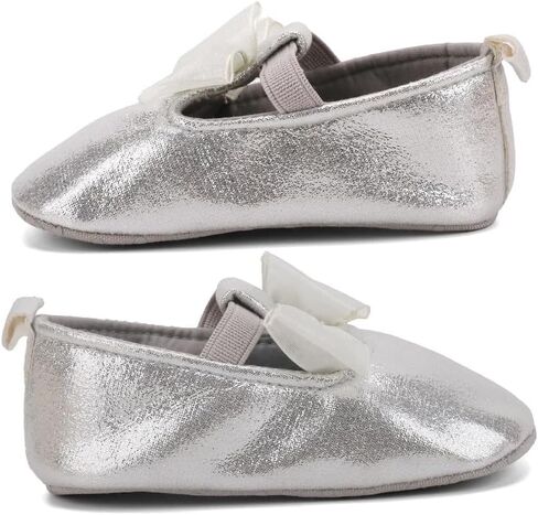 فستان زفاف الأميرة بعقدة على شكل فيونكة لحديثي الولادة من البنات ماري جين حذاء مسطح غير قابل للانزلاق ونعل ناعم للأطفال الرضع in Kuwait