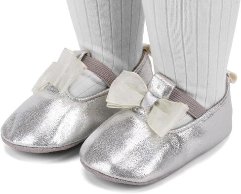 فستان زفاف الأميرة بعقدة على شكل فيونكة لحديثي الولادة من البنات ماري جين حذاء مسطح غير قابل للانزلاق ونعل ناعم للأطفال الرضع in Kuwait