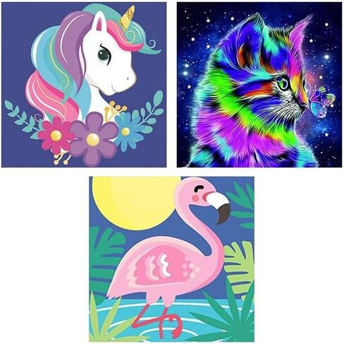 3 عبوات طلاء حسب العدد للأطفال الذين تتراوح أعمارهم بين 4 و8 و12 عامًا، مجموعات طلاء مثالية كهدية لديكور حائط المنزل، وهدايا وحيد القرن للفتيات والفنون والحرف اليدوية للأطفال in Kuwait