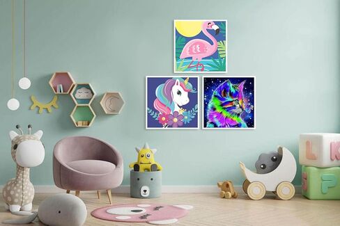 3 عبوات طلاء حسب العدد للأطفال الذين تتراوح أعمارهم بين 4 و8 و12 عامًا، مجموعات طلاء مثالية كهدية لديكور حائط المنزل، وهدايا وحيد القرن للفتيات والفنون والحرف اليدوية للأطفال in Kuwait