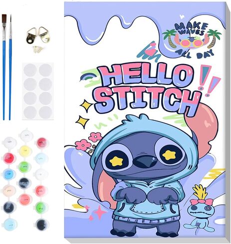 مجموعة طلاء VINDIJA بالأرقام للبالغين والأطفال، مجموعات طلاء بالغرز بالأرقام على قماش مؤطر، اللون بالأرقام للبالغين، مجموعات الحرف الفنية للفتيات من سن 8 إلى 12 بالغًا، 8 × 12 بوصة in Kuwait