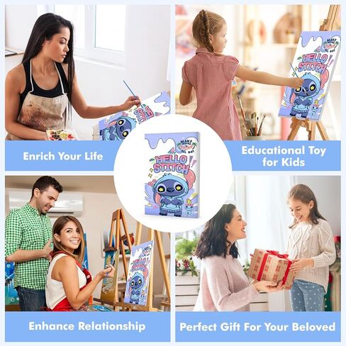 مجموعة طلاء VINDIJA بالأرقام للبالغين والأطفال، مجموعات طلاء بالغرز بالأرقام على قماش مؤطر، اللون بالأرقام للبالغين، مجموعات الحرف الفنية للفتيات من سن 8 إلى 12 بالغًا، 8 × 12 بوصة in Kuwait