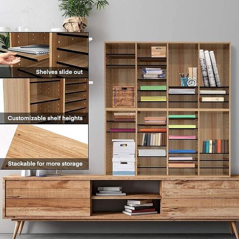منظم الأدب القابل للتعديل من AdirOffice - صندوق بريد خشبي للفصل الدراسي للطلاب، فارز بريد المكتب، فتحات تخزين المنظمة، حامل ورق البناء، صناديق بريد ورق الحرف اليدوية (36 فتحة، بلوط متوسط) in Kuwait