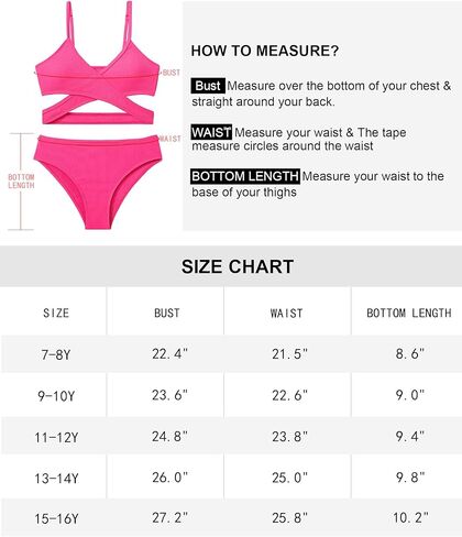 Doumlop الفتيات ملابس السباحة بيكيني مجموعة، متقاطع مايوه للفتيات قطعتين ملابس السباحة بلون الفتيات ملابس السباحة in Kuwait