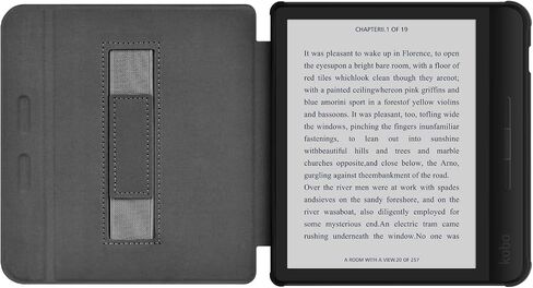 Case for 7" Kobo Libra 2 Only - Ultra Slim PU Leather Smart Cover with Auto Sleep and Wake, Premium Protective Case with Hand Strap for Kobo Libra 2 (Black) in Saudi Arabia