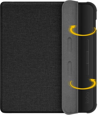 Case for 7" Kobo Libra 2 Only - Ultra Slim PU Leather Smart Cover with Auto Sleep and Wake, Premium Protective Case with Hand Strap for Kobo Libra 2 (Black) in Saudi Arabia