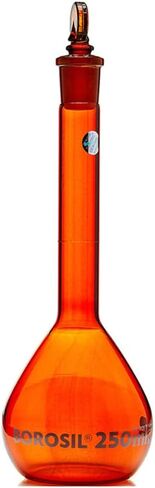 5655024D Borosil Flasks, Volumetric, Class A, Amber, PP Stopper, 500mL, 19/26, Ind. Cert, 10/Cs, 500Milliliters, Degree C, Borosilicate Glass, (Pack of 10) in Kuwait