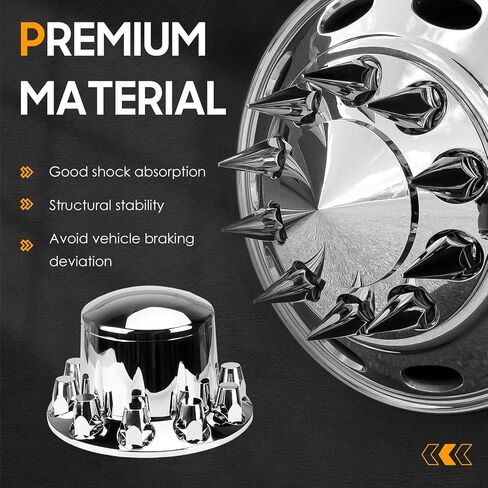 SEHNSUCHT 33mm ABS Axle Cover with Chrome Plating, Pointed Combo Kit Spike Screw-on Lug Nut Covers for Semi Truck with 2 Front and 4 Rear Axle Wheel Covers and Removable Hub Caps in Saudi Arabia