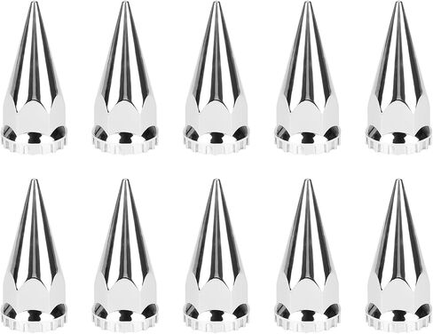SEHNSUCHT 33mm ABS Axle Cover with Chrome Plating, Pointed Combo Kit Spike Screw-on Lug Nut Covers for Semi Truck with 2 Front and 4 Rear Axle Wheel Covers and Removable Hub Caps in Saudi Arabia