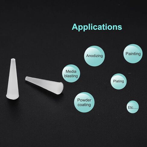 MECCANIXITY Silicone Rubber Tapered Plug 2mm to 6mm Solid White for Powder Coating, Painting, Anodizing, Plating, Sandblasting, Laboratory Use 20 Pieces in Kuwait