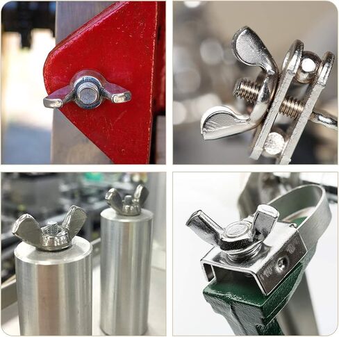 uxcell M6 Wing Nuts, Stainless Steel 201 Fasteners Parts Hurrican Screws Hand Twist Tighten Ear Butterfly Nut, 5pcs in Saudi Arabia