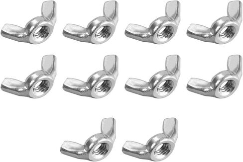 uxcell M6 Wing Nuts, Stainless Steel 201 Fasteners Parts Hurrican Screws Hand Twist Tighten Ear Butterfly Nut, 5pcs in Saudi Arabia