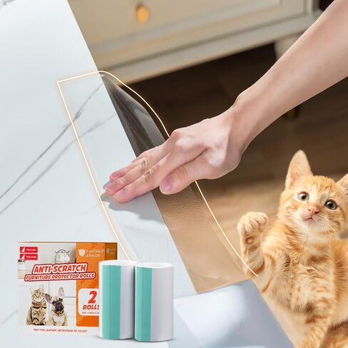 Panther Armor Anti Scratch Furniture Protector, 2X Rolls, Window Sill Protector, Furniture Scratch Guards for Cats, Furniture Protectors from Cats Scratching, 4in x 20ft in Saudi Arabia