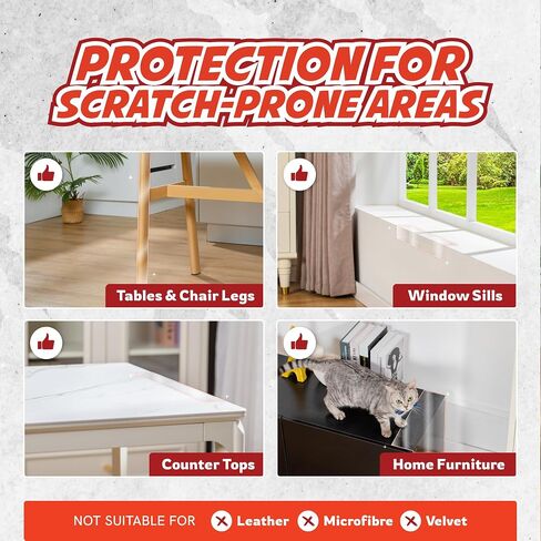 Panther Armor Anti Scratch Furniture Protector, 2X Rolls, Window Sill Protector, Furniture Scratch Guards for Cats, Furniture Protectors from Cats Scratching, 4in x 20ft in Saudi Arabia