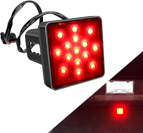 1 قطعة مصباح فرامل LED للسيارة، جهاز استقبال 2 بوصة، 15 مصباح LED فائق السطوع على شكل حربة، ضوء فرامل القيادة مع حزام الأسلاك، لمبة بديلة لإضاءة الذيل للتوصيل والتشغيل، عالمية للمقطورة (أسود) in Saudi Arabia