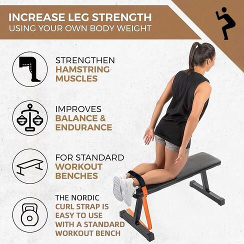 حزام تجعيد الشعر الشمالي، حزام نورديك مع وسادة للكاحل، حزام تجعيد أوتار الركبة الشمالي ثلاثي المرونة، حزام قابل للتعديل لتجعيد أوتار الركبة الشمال in Kuwait