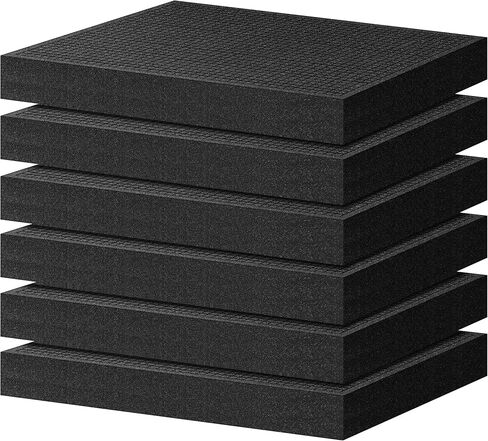 6 PCS Pick Apart Foam Insert- 16 X 12 X 2 Inch Pluck Pre-Cubed Foam Tray Pick and Pluck Foam Sheets- Black (6pcs) in Saudi Arabia