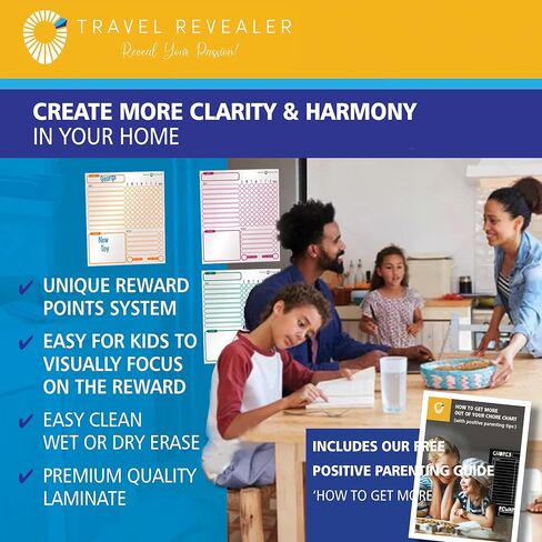 Large Magnetic Chore Chart for Kids Multiple Kids 11x13 3PK Chore Board Family Reward Chart for Kids at Home Magnetic Chore Chart Goal Incentive Reward Chart for Kids Behavior Chart +5 Markers in Kuwait