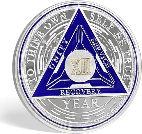 1 Year Sobriety Coin,Tri-Plate AA Chips and Medallions,Sobriety Recovery Chip Sober Token | Sobriety Gifts for Men Women Celebrating Alcoholics Anonymous Recovery in Saudi Arabia