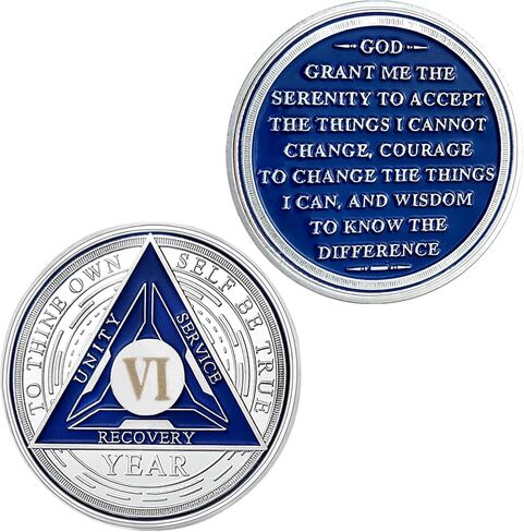 1 Year Sobriety Coin,Tri-Plate AA Chips and Medallions,Sobriety Recovery Chip Sober Token | Sobriety Gifts for Men Women Celebrating Alcoholics Anonymous Recovery in Saudi Arabia