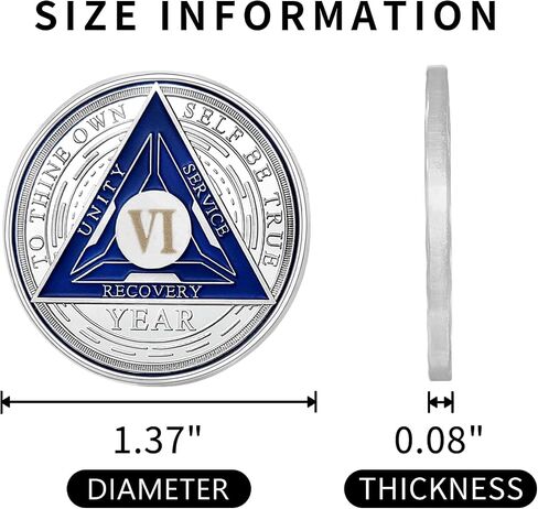 1 Year Sobriety Coin,Tri-Plate AA Chips and Medallions,Sobriety Recovery Chip Sober Token | Sobriety Gifts for Men Women Celebrating Alcoholics Anonymous Recovery in Saudi Arabia
