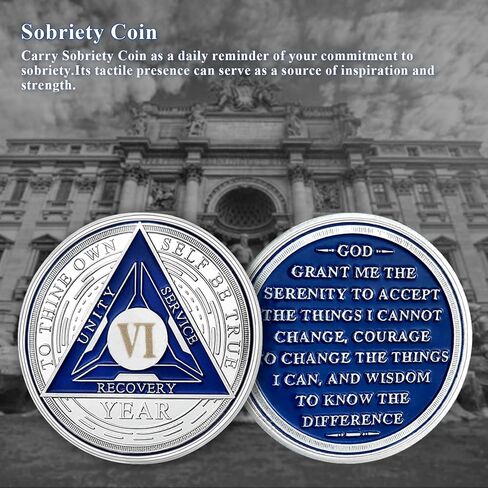 1 Year Sobriety Coin,Tri-Plate AA Chips and Medallions,Sobriety Recovery Chip Sober Token | Sobriety Gifts for Men Women Celebrating Alcoholics Anonymous Recovery in Saudi Arabia