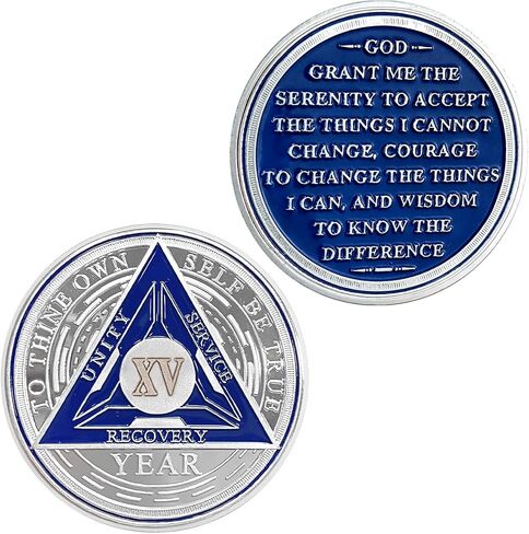 1 Year Sobriety Coin,Tri-Plate AA Chips and Medallions,Sobriety Recovery Chip Sober Token | Sobriety Gifts for Men Women Celebrating Alcoholics Anonymous Recovery in Saudi Arabia