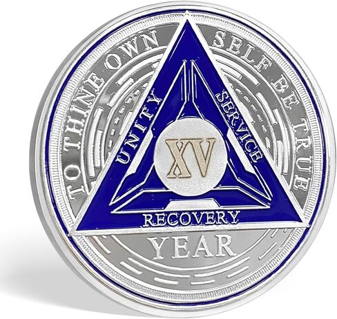 1 Year Sobriety Coin,Tri-Plate AA Chips and Medallions,Sobriety Recovery Chip Sober Token | Sobriety Gifts for Men Women Celebrating Alcoholics Anonymous Recovery in Saudi Arabia
