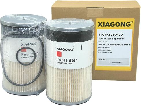FS19765 2 قطعة فاصل للمياه عن الوقود يستبدل P550851 PF7930 WF10005 21737499 85120233 FS19763 PF7928 P550849 L9765 L9763FXL 33763 FS19764 FS19766 PF9814 102761 متوافق مع الكمون ISX in Kuwait