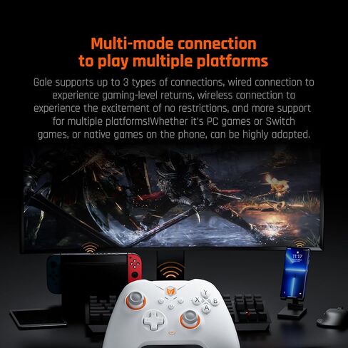PC Controllers, BIGBIG WON Gale Wireless Controllers, Motion Aiming, Hall Trigger, 4 Custom Buttons, PC App Game Controllers for Switch/PC/iOS/Android Wireless Gaming Controller with Charging Dock in Kuwait