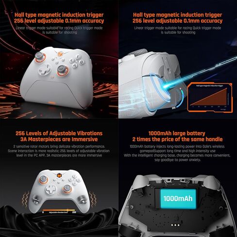 PC Controllers, BIGBIG WON Gale Wireless Controllers, Motion Aiming, Hall Trigger, 4 Custom Buttons, PC App Game Controllers for Switch/PC/iOS/Android Wireless Gaming Controller with Charging Dock in Kuwait