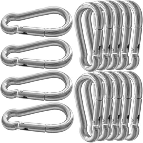 Spring Snap Hook Carabiners, M5 x 50MM 2" Spring Links, Strong Metal Keyring Clip Quick Chain Links, 220lbs Holding Capacity Spring Clips for Dog Leash Keychain Bottle in Saudi Arabia