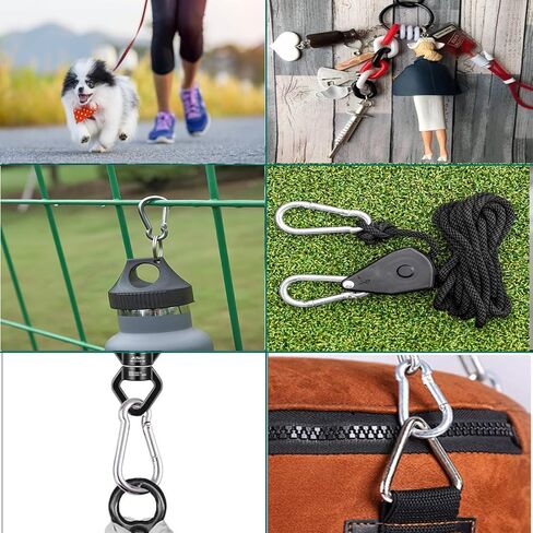 Spring Snap Hook Carabiners, M5 x 50MM 2" Spring Links, Strong Metal Keyring Clip Quick Chain Links, 220lbs Holding Capacity Spring Clips for Dog Leash Keychain Bottle in Saudi Arabia