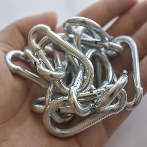 Spring Snap Hook Carabiners, M5 x 50MM 2" Spring Links, Strong Metal Keyring Clip Quick Chain Links, 220lbs Holding Capacity Spring Clips for Dog Leash Keychain Bottle in Saudi Arabia