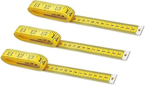 Soft Tape Measure 3 Pack Double Scale 120 inches 300 cm Measuring Sewing Ruler Tailor Hand Scale Body Cloth Shoes Flexible Measurement (Yellow) in Saudi Arabia