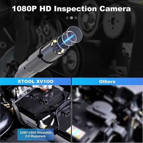 كاميرا فحص رقمية XTOOL XV100، منظار داخلي مقاوم للماء مع 8 مصابيح LED قابلة للتعديل، بوريسكوب USB، يعمل مع X100 Pad3/D8/D8BT/D9/D9 Pro/A80/A80 Pro لفحص خطوط أنابيب صيانة المركبات in Kuwait