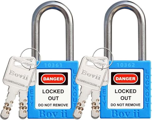 أقفال Loto -2 قفل قفل أزرق، مفتاحان مختلفان، مفتاحان لكل قفل، قفل Lagout متوافق مع OSHA. in Kuwait