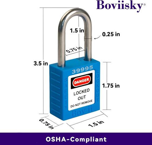 أقفال Loto -2 قفل قفل أزرق، مفتاحان مختلفان، مفتاحان لكل قفل، قفل Lagout متوافق مع OSHA. in Kuwait