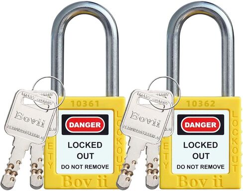 Loto Locks -2 Yellow Lockout Lock，Keyed Different, 2 Keys Per Lock, OSHA Compliant Lockout Lagout Lock. in Saudi Arabia