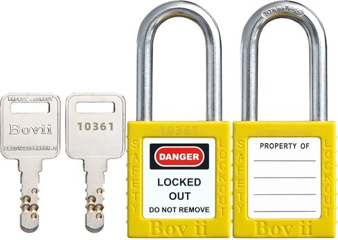 Loto Locks -2 Yellow Lockout Lock，Keyed Different, 2 Keys Per Lock, OSHA Compliant Lockout Lagout Lock. in Saudi Arabia
