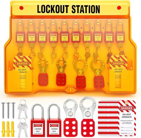 Lockout Tagout Kits, Lockout Tagout Station with Loto Devices Includes 10 Padlocks 4 Steel Hasps 20 Do Not Operate Tags Lockout Tagout Safety Tools for Industrial, Electric Power, Machinery in Saudi Arabia