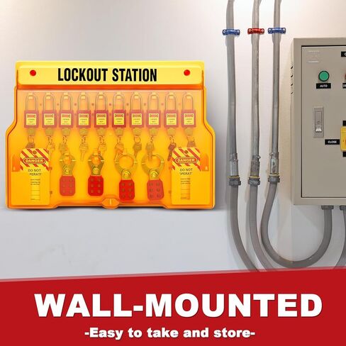 Lockout Tagout Kits, Lockout Tagout Station with Loto Devices Includes 10 Padlocks 4 Steel Hasps 20 Do Not Operate Tags Lockout Tagout Safety Tools for Industrial, Electric Power, Machinery in Saudi Arabia