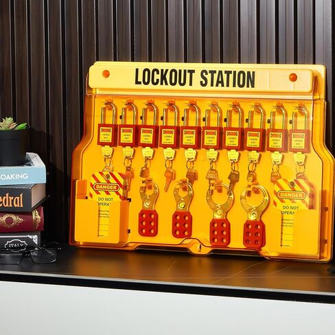 Lockout Tagout Kits, Lockout Tagout Station with Loto Devices Includes 10 Padlocks 4 Steel Hasps 20 Do Not Operate Tags Lockout Tagout Safety Tools for Industrial, Electric Power, Machinery in Saudi Arabia