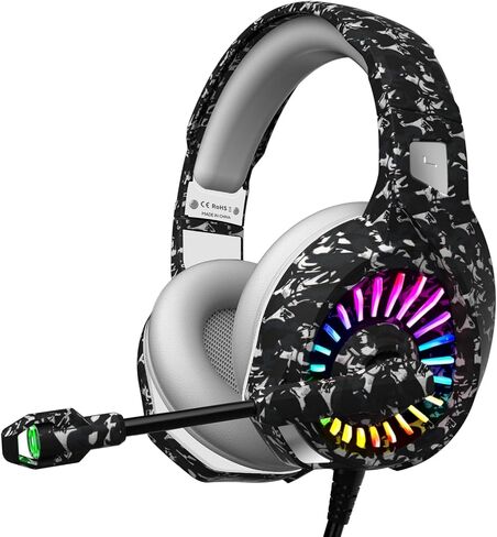 ZIUMIER Wired Gaming Headset for PC, PS5, PS4, Xbox Series X|S | Noise Canceling Microphone, LED RGB Light, 50mm Driver, 3.5mm Audio Jack, Soft Memory Foam, Multi-Platform Headphones in Saudi Arabia